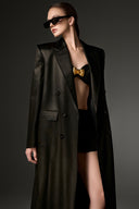 Obsidian Silk Oversized Longline Coat for women, from IHF STUDIO, The Viet Concept