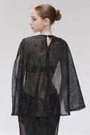 Sage Noir Lace Cape Gown for women, from SORAMAME, The Viet Concept