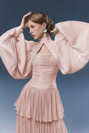Alriza Pink Chiffon Layered Evening Gown for women, from JOSEPHINE, The Viet Concept