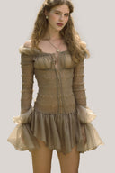Liberté Smocking Mini Dress for women, from La Vierge, The Viet Concept 