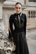 Shyvana Noir Plume Illusion Gown for women, from JOSEPHINE, The Viet Concept 