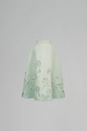 ROSEE de MATIN • Hibiscus Satin High-Waisted Maxi Skirt