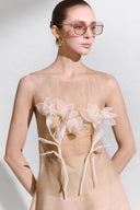 Tellus Magnolia Embroidered Tulle Top for women, from ARTI, The Viet Concept 