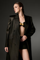 Obsidian Silk Oversized Longline Coat for women, from IHF STUDIO, The Viet Concept