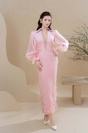Van Nha Sheer Layered Cotton Silk Gown for women, from DO LONG, The Viet Concept 