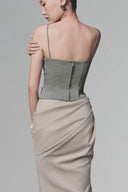 Blue Mint Camellia Corset Top for women, from Keira Tong, The Viet Concept