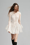 White Haisley Open-Back Flared Mini Dress for women, from HUONG, The Viet Concept 