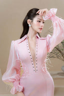 Van Nha Sheer Layered Cotton Silk Gown for women, from DO LONG, The Viet Concept 