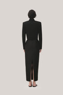 Black Thien Van Cropped Long Sleeved Tweed Jacket for women, from TINH, The Viet Concept 