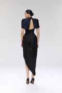 Nocturne Metallic Chiffon Pleated Bolero Cape for women, from SORAMAME, The Viet Concept