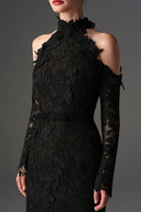 IHF STUDIO • Scarlet Floral Garden Lace Halter Evening Gown
