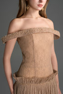 IHF STUDIO • Aurelia Vine Guipure Lace Off-Shoulder A-Line Dress