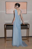 THÉSONG • Voile Bleu Powder Blue Flowing Maxi Dress