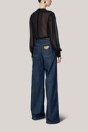 Sage Straight Cut-Out Chiffon Shirt for women, from HOBB The Viet Concept 