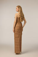 21SIX • Azura Tulle Floral Embellished Gown with Organza Cape