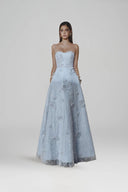 L' SCARLETT • Embellished Glitter Lace A-Line Maxi Dress