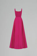 IHF ATELIER • Pink Silk Taffeta A-Line Gown With Square Neckline