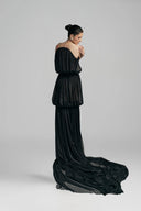 Black Strapless Luna Long Dress For Women, from DUONG ATELIER, The Viet Concept
