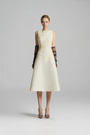 Seraphina Crystal Bow Lace Taffeta Midi Dress for women, from IHF STUDIO, The Viet Concept 