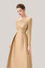 Aarina Fit and Flare Asymmetric Neck Taffeta Midi Dress for women, from Calista, The Viet Cocnept 