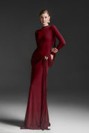 Corvina Rouge Draped Floor-Length Gown for women, from MAISON DES COPAINS, The Viet Concept 