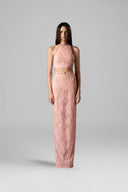 Light Pink Sequin Mesh Lace Halter Top for women, from IHF STUDIO, The Viet Concept 