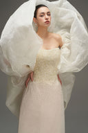 Beige Celestial Crystal Bell Corset Maxi Dress for women, from IHF STUDIO, The Viet Concept 