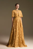 Guipure Lace Bustier A-Line Mini Cape Crystal Gown for women, from IHF ATELIER, The Viet Concept 