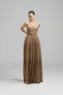 Olia Éthérée Pleated Chiffon Maxi Dress for women, from BYDI, The Viet Concept