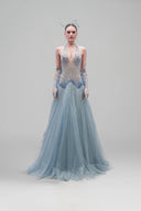 Muriel Crystal Glitter Tulle Gown & Corisande Crystal Gloves for women, from 21SIX, The Viet Concept