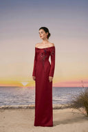 Soraya Silk Taffeta Off-Shoulder Crystal Evening Gown for women, from 21SIX, The Viet Concept