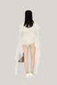 Yellow Lanata Blouson Flute Sleeved Chiffon Extra Short Length Set for women, from Das La Vie, The Viet Concept 