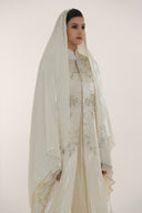Haytan Beige Crystal-Embellished Abaya for women, from HAYTAN, The Viet Concept