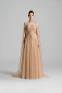 CALISTA • Eirene Embellished Soft Tulle Cape