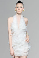 White Cacti Organza Mini Dress for women, from PHAM, The Viet Concept