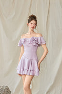 Chérie Draped Floral Embellished Mini Dress for women, from CALISTA, The Viet Concept