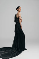 Black Strapless Luna Long Dress For Women, from DUONG ATELIER, The Viet Concept