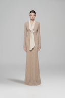 L'ALLÉE • Silk Scarf-Lapel Column Gown