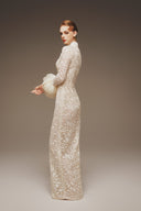 MARGÉE ATELIER • Evren Couture Lace & Organza Sleeve Evening Gown