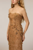 21SIX • Azura Tulle Floral Embellished Gown with Organza Cape