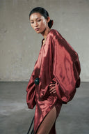 Hong The Crimson Silk Skirt for women, from DAS LA VIE, The Viet Concept 