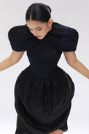Nocturne Metallic Chiffon Pleated Bolero Cape for women, from SORAMAME, The Viet Concept