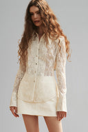 White Sienna Shirt Fitted Lace Shirt for women, from HUONG, The Viet Concept 