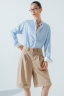 HOBB • Mandarin Collar Cotton Bamboo Shirt