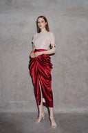 Phoebe Sequin Satin Pleated Evening Gown for women, from DANG PHONG DESIGNER, The Viet Concept