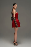 Ruby Bell Crystal-Embellished Silk Mini Dress for women, from IHF STUDIO, The Viet Concept 