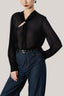 Sage Straight Cut-Out Chiffon Shirt for women, from HOBB The Viet Concept 