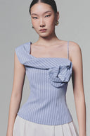 Blue Twisted Stripe Top for women, from Keira tong, the Viet Concept