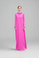 Luxury Crystal Embellished Tunic Evening Gown Long Sleeves for women, from IHF ATELIER, The Viet Concept
