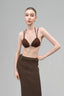 MAISON DES COPAINS • Brown Sylvara Cropped Spaghetti Strap Jersey Bralette  for women, from Maison Des Copains, The Viet Concept 